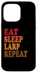 Coque pour iPhone 14 Pro Max Eat Sleep Larp Repeat Live Action Jeu de rôle