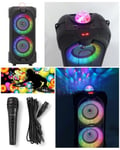 ENCEINTE SONO PORTABLE PARTY BLUETOOTH 400W MOBILE USB TWS LED RGB MSD RADIO FM + MICROPHONE DYNAMIQUE HQ