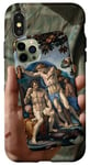 Coque pour iPhone X/XS Noir Art Déco Floral Michel-Ange Création Of Adam Sixtine