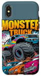 iPhone X/XS Monster Truck Crushing Cars Art for Monster Truck Lovers Case