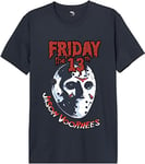 Friday the 13th Men's Uxfridmts001 T-Shirt, Navy Blue, 3XL