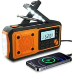 Nyaste nödradio, 4000mAh Powerbank Solhandvev Radio, AM/FM/WB/NOAA och Varningsbar Bärbar Väderradio