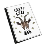 Crazy Goat Man Stars Passport Holder Cover Case Wallet - Funny Animal