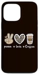 iPhone 13 Pro Max Cute Leopard Peace Sign Love Coffee Heart For Cafe Lovers Case