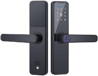 Serrure biométrique à empreinte digitale pour portes en bois, Bluetooth, électronique, compatible avec Tuya Smart Lock pour télécommande, contrôle de déverrouillage sans clé, noir, 22 x 160 (50 50)