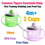 Tommee Tippee Essentials Baby First Training Drinking Leak Proof 190ml 4m+(2cups