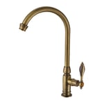 Groofoo - Robinet de Cuisine Mitigeur Robinet Laiton Brossé,Eau Froide Robinet Rotatif Lavabo,Robinet de Lavabo pour Vasque et Lave Mains,Bronze