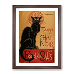 Tournee Du Chat Noir Cat Vol.1 By Theophile Steinlen Classic Painting Framed Wall Art Print, Ready to Hang Picture for Living Room Bedroom Home Office Décor, Walnut A3 (34 x 46 cm)