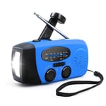 Radio De Manivelle d'urgence, AM/FM Powered Wind Up Window Radio, avec Lampe De Poche À LED, USB Rechargeable, Banque De Puissance De 1000Mah