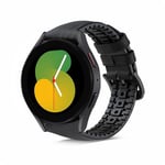 Strap-it Bracelet silicone/cuir Galaxy Watch 5 - 40mm (noir)