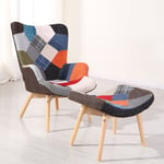 Designetsamaison - Fauteuil scandinave patchwork - Stockholm