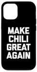 Coque pour iPhone 15 Funny Food Chili T-shirt avec inscription « Make Chili Great Again »