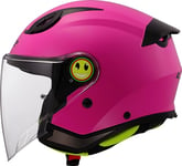 LS2, Casque Moto Jet Enfant Funny II Solid Gloss Pink, S