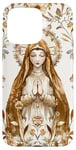 iPhone 15 Pro Max Catholic Virgin Mary Boho Floral Catholicism Symbol Case