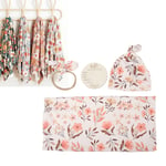 (Type 2)Newborn Receiving Blanket 4Pcs Floral Print Newborn Swaddle Wrap With