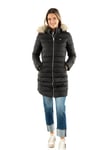 Tommy Jeans Doudoune Femme Essential Hooded Down Coat avec Fausse Fourrure, Noir (Black), XL