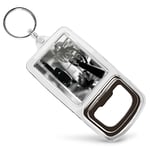 Bottle Opener Keyring BW - Espresso Coffee Shop Cafe Machine  #42845