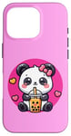 Coque pour iPhone 16 Pro Belle idee cadeau drole bubble tea design panda boba