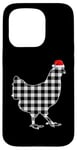 Coque pour iPhone 15 Pro Chemise de Noël poulet noir et blanc Buffalo Plaid Pyjama