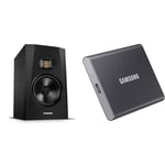 ADAM Audio T7V Studio Monitor for recording, mixing and mastering, Studio Quality Sound (Single) & Samsung T7 Portable SSD - 1 TB - USB 3.2 Gen.2 External SSD Titanium Grey (MU-PC1T0T/WW)