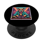 Tourne-disque DJ musique chien mixage vinyles fête graphique PopSockets PopGrip Adhésif