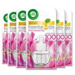 6 x Air Wick Air Freshener Plug in Refills Scented Oil Pink Sweet Pea 19ml