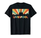 Liverpool City England Vintage Disco Skyline Souvenir Design T-Shirt