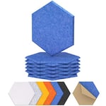 TONOR Lot de 12 Panneau Acoustique Mural Autocollante, 30 x 26 x 1cm Panneau Acoustique à Haute Densité, Mousse Acoustique Hexagonal Isolant Phonique pour Studio, Bureau, Chambre, Salon, Bleu