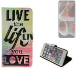 360° wallet case protective cover for Motorola Edge 50 Pro Design love