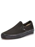 Vans Classic Slip-On Plimsolls - Black/Black, Black/Black, Size 12, Men