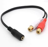 3.5mm Female to Dual RCA Female Phono Stereo Splitter Cable Extender