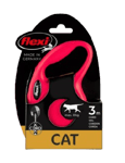 Flexi Rullkoppel New Classic Cat Cord, 3m, XS, max 8kg, Röd