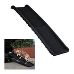 Relaxdays Dog Ramp for Car, Foldable, Anti-Slip Surface, Extendable, Max. Capacity of 90 kg, Plastic, 156x40 cm, Black, 1 Item