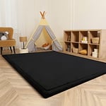 Paco Home Tapis Chambre Enfant Bebe Fille Garcon Moelleux Antidérapant Moderne, Dimension:80 cm Rond, Couleur:Noir