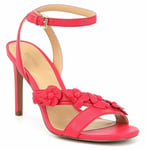 BNIB Michael Kors Tricia floral Applique Coral Leather Sandals Size UK 6 RRP£160