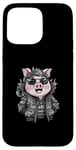 Coque pour iPhone 15 Pro Max Cochon kawaii de dessin animé avec une tenue de dragon cool