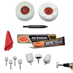 Autosol Metal Aluminium Polish Polishing Kit Cleans Removes Tarnishes Polishes 