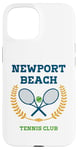 Coque pour iPhone 15 Club de tennis Preppy de Newport Beach, Californie du Sud