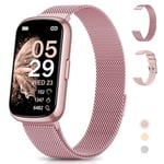 Sanorum Montre Connectée Femme, 1.47" Tracker d'Activité, 24 Modes Sportifs, Suivi Sommei, Fréquence Cardiaque, SpO2, Podometre Fonction Féminine Etanche IP68 Longue Durée Smartwatch Android iOS Rose