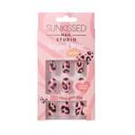 Sunkissed Nail Studio Leopard Print Round - 24 Nails, 2g Nail Glue