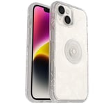 OtterBox iPhone 14 & iPhone 13 Otter + Pop Symmetry Series Clear Case - FLOWER OF MONTH (Clear), integrated PopSockets PopGrip, slim, pocket-friendly, raised edges protect camera & screen