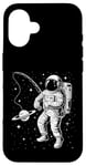 Coque pour iPhone 16 Funny Planet Astronaute Galaxie Espace Astronaute Pêche