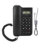 Ymiko Home Hotel Wired Desktop Wall Phone Office Landline Telephone Desktop Corded Telephone (Black)