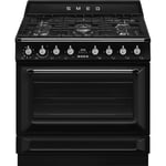 Smeg Gasskomfyr Victoria TR90GMBL 90 cm, svart