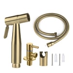 Kit Douchette wc , Tuyau de 1,5 m et Support, Adaptateurs de G1/2 or