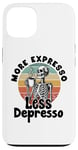 Coque pour iPhone 13 Plus d'expresso Moins de Depresso Funny Coffee Expresso Lover