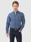 Rodd & Gunn Gunn Oxford Large Check Slim Fit Long Sleeve Shirt, Navy/Multi