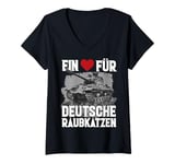 Womens German Panther tank WW2. Panzerkampfwagen V tank V-Neck T-Shirt