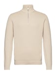 Selected Homme Slhdane Ls Knit Structure Half Zip Noos Kräm