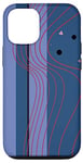 iPhone 13 Vertical Stripes Curved Lines Abstract Dark Blue Case